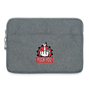 Provocative middle finger statement - Laptop bag 15" - heather grey - Front