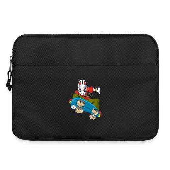Japanischer Fuchs auf einem Skateboard - Laptoptasche 15" - Schwarz - Vorne