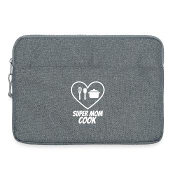 Super-Mama-Kochin – Kochherz - Laptoptasche 15" - Grau meliert - Vorne
