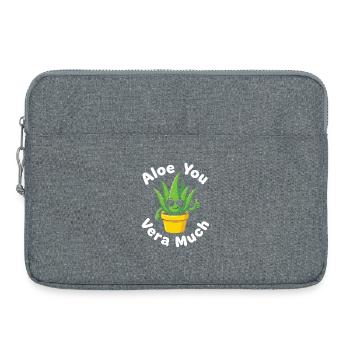 Aloe You Vera Much Succulent Cactus Pun - Laptop bag 15" - heather grey - Front