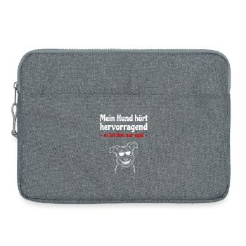 Le chien entend très bien - chien avec des lunettes de soleil - Sacoche pour ordinateur portable 15 pouces - gris chiné - Devant