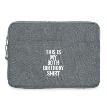 Cadeau 60e Anniversaire 60 ans - cadeau 60 ans - Sacoche pour ordinateur portable 15 pouces - gris chiné - Devant