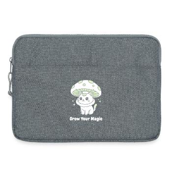 Chat Champignon Magique - Sacoche pour ordinateur portable 15 pouces - gris chiné - Devant
