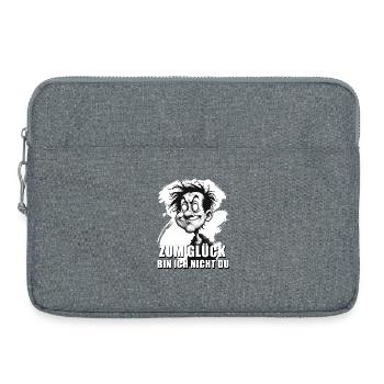 Caricature with "Fortunately..." quote - Laptop bag 15" - heather grey - Front