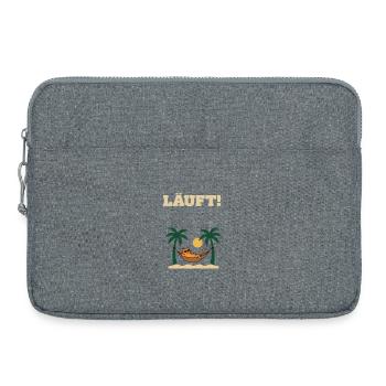 Course – Chat en mode vacances - Sacoche pour ordinateur portable 15 pouces - gris chiné - Devant