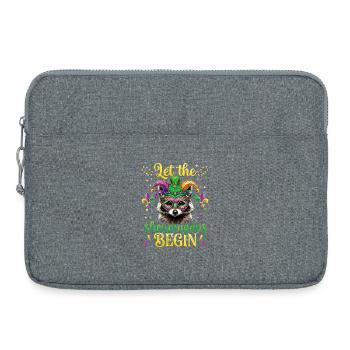 Shenanigans Funny Raccoon Mardi Gras - Laptop bag 15" - heather grey - Front