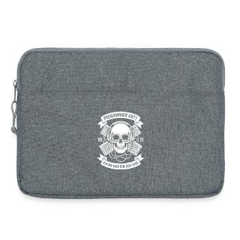 Code Schädel mit Kopfhörern - Laptoptasche 15" - Grau meliert - Vorne