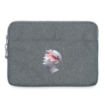 Zerfallender Kopf, innere Gedanken als Trümmer - Laptoptasche 15" - Grau meliert - Vorne