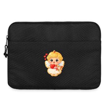 Biscuit motif sweet Valentine's angel with heart - Laptop bag 15" - black - Front
