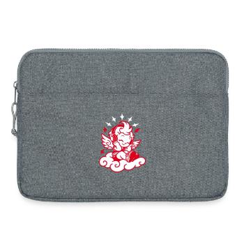 Musik Engel – Cherub mit Kopfhörern - Laptoptasche 15" - Grau meliert - Vorne