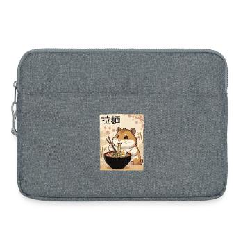 Hamster Ramen Japanese Vintage Style - Laptop bag 15" - heather grey - Front