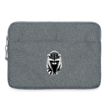 Racoon Schattenzeichnung Waschbär - Laptoptasche 15" - Grau meliert - Vorne