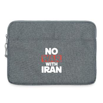 Non à la guerre d’Iran – Paix et diplomatie - Sacoche pour ordinateur portable 15 pouces - gris chiné - Devant