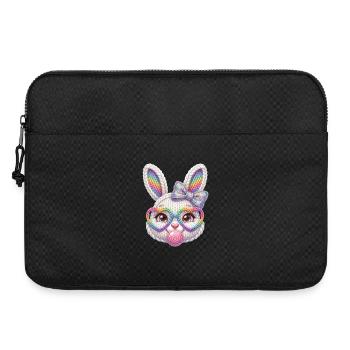 Osterhase Kaugummiblase Herz Brille Regenbogen - Laptoptasche 15" - Schwarz - Vorne