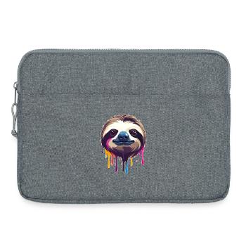 Illustration de goutte couleur néon paresseux - Sacoche pour ordinateur portable 15 pouces - gris chiné - Devant