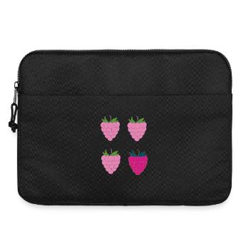 Doppel-Himbeer Pop-Art - Laptoptasche 15" - Schwarz - Vorne