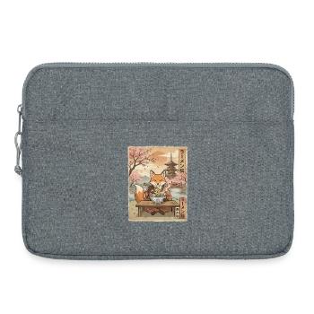 Fuchs Ramen Japanischer Vintage Stil - Laptoptasche 15" - Grau meliert - Vorne