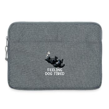 Feeling Dog Tired Schwarzer Schäferhund Besitzer - Laptoptasche 15" - Grau meliert - Vorne