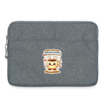 Ich Mag Kaffee Redet Nicht Becher - Laptoptasche 15" - Grau meliert - Vorne