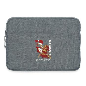 Passo Pordoi Noir Sellaronda Ski- und Fahrradkunst - Laptoptasche 15" - Grau meliert - Vorne