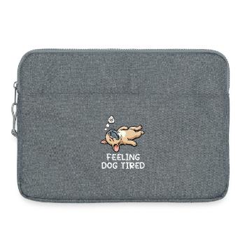 Bouledogue français Frenchie fatigué par le chien - Sacoche pour ordinateur portable 15 pouces - gris chiné - Devant
