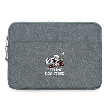 Feeling Dog Tired English Bulldog Bully Holder - Laptop bag 15" - heather grey - Front