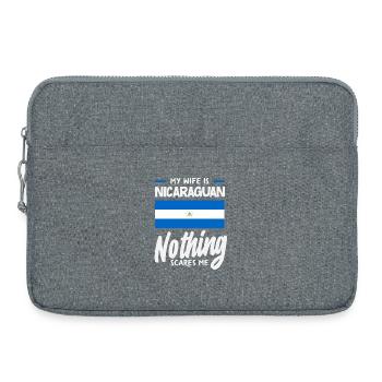Nicaragua Flag Pride & Home - Laptop bag 15" - heather grey - Front