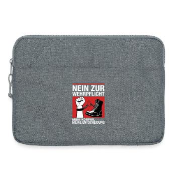 Nein Zur Wehrpflicht - Laptoptasche 15" - Grau meliert - Vorne