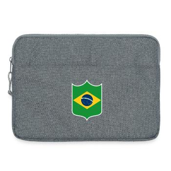 Brasilien Flagge Wappen - Laptoptasche 15" - Grau meliert - Vorne