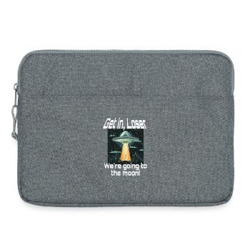 Bitcoin Get In Loser To The Moon UFO Alien Meme - Laptoptasche 15" - Grau meliert - Vorne