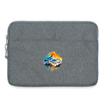 Himalayan Watercolor Mountains & Prayer Flags - Laptop bag 15" - heather grey - Front