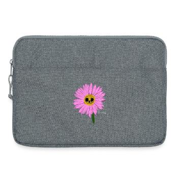 Pink Daisy - Laptop bag 15" - heather grey - Front