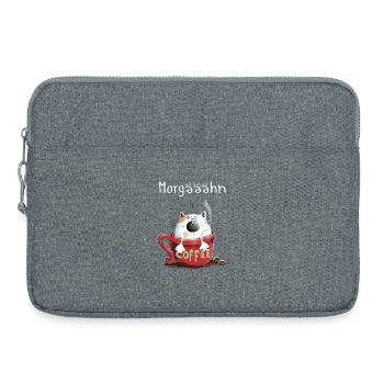 Morgähn Kaffee - Katze - Comic - Laptoptasche 15" - Grau meliert - Vorne
