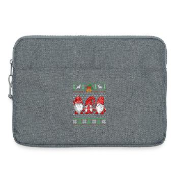 Conception de Noël de chien nain festif - Sacoche pour ordinateur portable 15 pouces - gris chiné - Devant