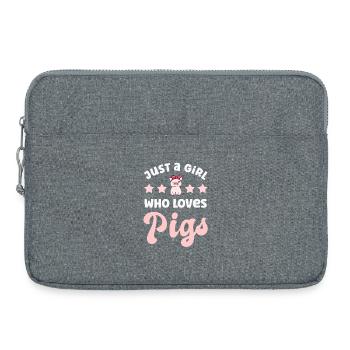 Pig pigs - Laptop bag 15" - heather grey - Front