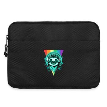 Paresseux avec écouteurs &Arc-en-ciel - Sacoche pour ordinateur portable 15 pouces - noir - Devant
