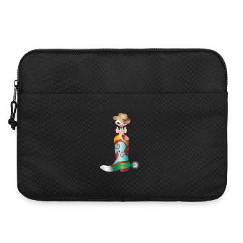small earthworm as a cowboy in a western boot - Laptop bag 15" - black - Front