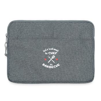 Ici c est moi le chef du BARBECUE - Sacoche pour ordinateur portable 15 pouces - gris chiné - Devant