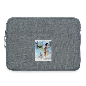 Beach Surfer Girl – Positive Vibes - Laptop bag 15" - heather grey - Front