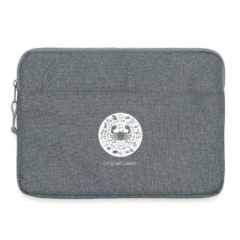 Zodiac sign Cancer 001 white - Laptop bag 15" - heather grey - Front