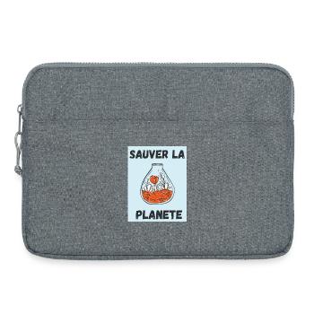 PLANETE. JOUR DE LA TERRE. ECOLOGIE. PLANET. VEGAN - Sacoche pour ordinateur portable 15 pouces - gris chiné - Devant