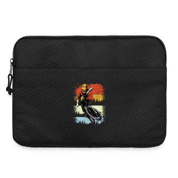 Retro BMX Fahrer auf Sunset Stripes - Laptoptasche 15" - Schwarz - Vorne