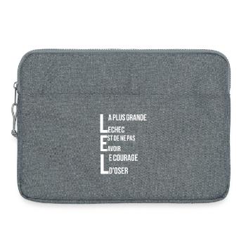 plus grande echec est de ne pas avoir le courage d - Sacoche pour ordinateur portable 15 pouces - gris chiné - Devant