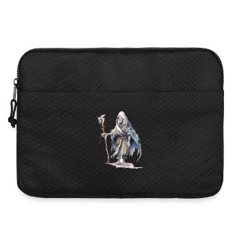 Necromancer with cloak and skull staff - Laptop bag 15" - black - Front