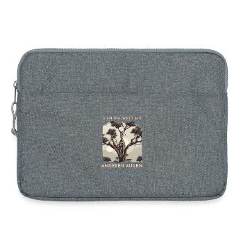 Giraffenblick im Baumdschungel - Laptoptasche 15" - Grau meliert - Vorne