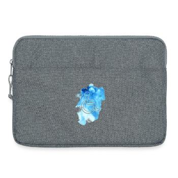 Symbole de fauteuil roulant sur fond bleu # - Sacoche pour ordinateur portable 15 pouces - gris chiné - Devant