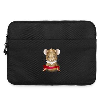 niedliche Maus mit Königskrone und Hermelin Kragen - Laptoptasche 15" - Schwarz - Vorne