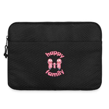 Playful family motifs with colourful figures - Laptop bag 15" - black - Front