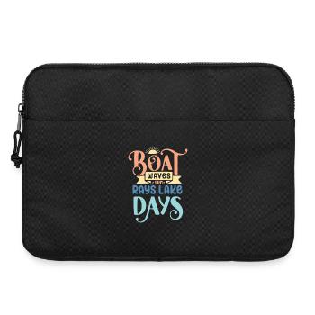 Boot Wellen Sonnenstrahlen See Tage - Laptoptasche 15" - Schwarz - Vorne
