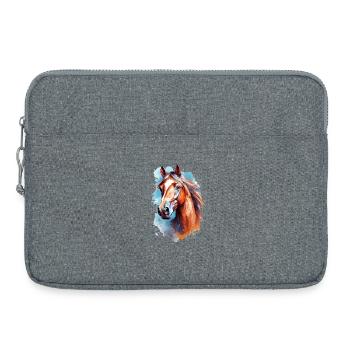 Conception du cheval Aqaurell - Sacoche pour ordinateur portable 15 pouces - gris chiné - Devant